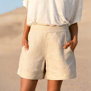 Paros Linen Shorts Stone